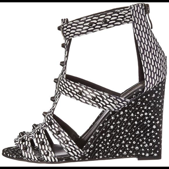 Nicole Miller Artelier Panama black & white wedge - Picture 1 of 8